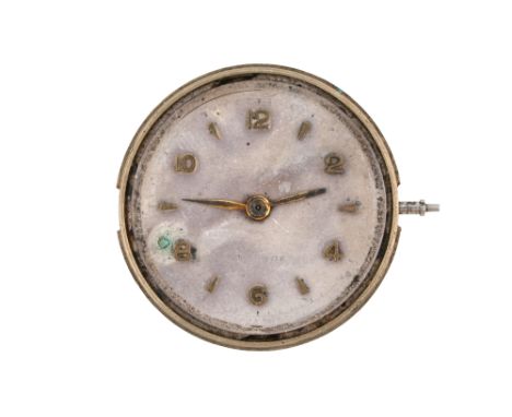ROLEXChronometer bubble back movement with a silvered dial, gilt applied dart hour markers and Arabic numerals, gilt leaf han