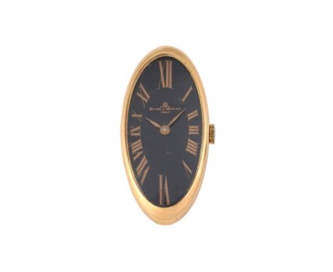 A LADIES BAUME & MERCIER 18K YELLOW GOLD MANUAL WATCH Vintage oval case.Brand: Baume & Mercier Year: Circa 1980's Movement: M