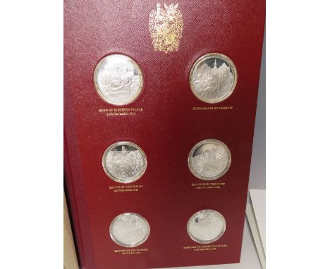 THE CHURCHILL CENTENARY TRUST STERLING SILVER PROOF EDITION COIN SET CONSISTING OF 24 COINS BY JOHN PINCHES, in 1974 embossed