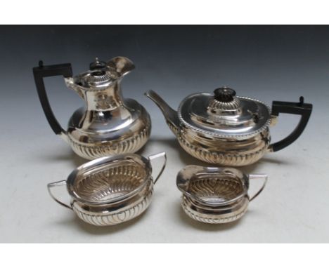 A MATCHED HALLMARKED SILVER FOUR PIECE TEA AND COFFEE SERVICE, various dates and makers, approx combined weight 1660, W 30 cm