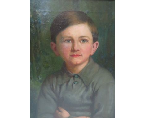 GEORGE PHOENIX (1863-1935). Portrait study of a young boy, signed lower right and dated '22, oil on canvas, framed, 50 x 39.5