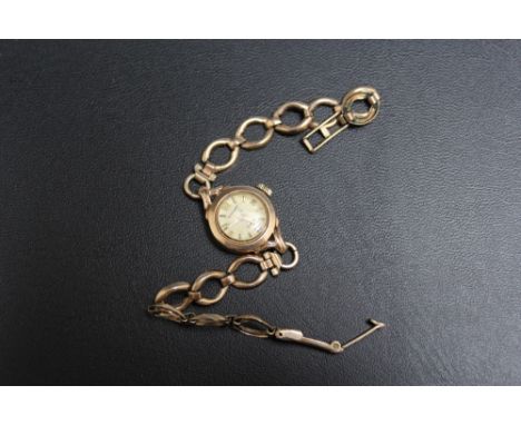 A HALLMARKED 9 CARAT GOLD LADIES ROTARY WRIST WATCH, approx weight 10.8g, Dia 1.75 cm