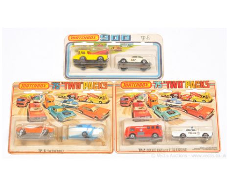 Matchbox Superfast Group of Twin Packs. (1) TP2 containing 35a Merryweather Marquis Fire Engine - base without model number c