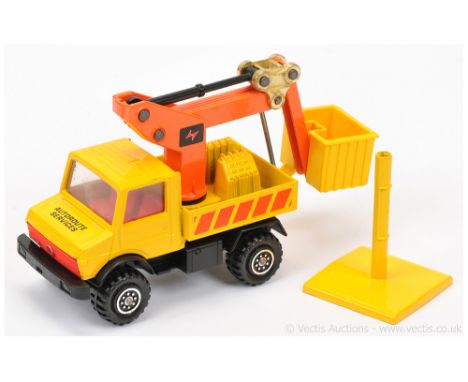 Matchbox Super Kings K93 Mercedes Unimog Lamp Maintenance Cherry Picker Factory Pre-Production Trial model - yellow body with