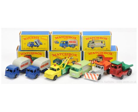 Matchbox Regular Wheels Group of Commercial Vehicles. (1) 2c Muir Hill Site Dumper "Laing" in late issue Type E3 Box; (3) 13d