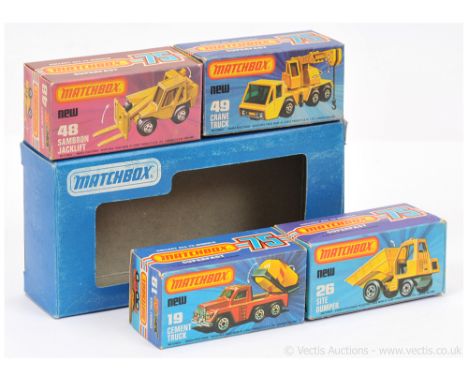 Matchbox Superfast Gift Pack containing 4 models in plain blue outer card box, containing (1) 19c Cement Truck with black bar