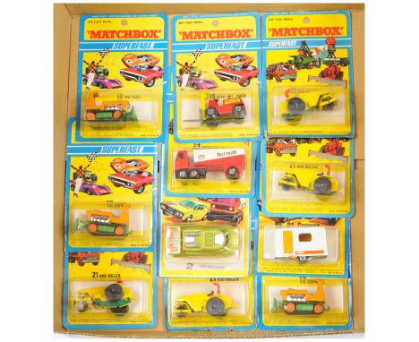 Matchbox Superfast group of U.S. Issue Models. Including 2c Rescue Hovercraft; 3 x 12c Big Bull Bulldozer; 15b Fork Lift Truc