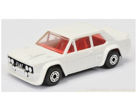 Matchbox Superfast 74e Fiat Abarth - white body without tampo print, clear windows, bright red interior, black plastic base, 