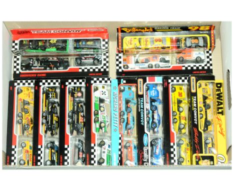 Matchbox Superfast group of Limited Edition Nascar Team Convoy Kenworth Racing Car Transporter Sets. Including "Bojangles' Ra