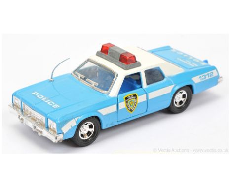 Matchbox Super Kings K78 Plymouth Gran Fury Police Car Factory Pre-Production Colour Trial - light blue body with City of New