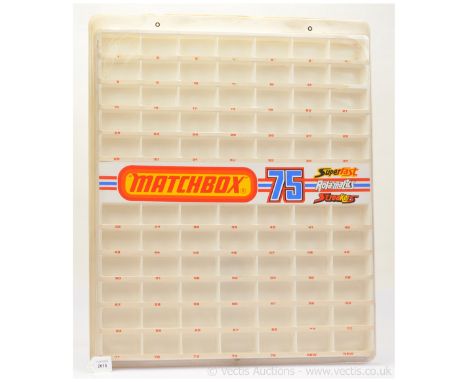 Matchbox Superfast DS-3 (VU-75) Retailers Wall Mounted Plastic Vac-Form Display Case,  intended to display the entire range o