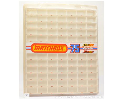 Matchbox Superfast DS-3 (VU-75) Retailers Wall Mounted Plastic Vac-Form Display Case,  intended to display the entire range o