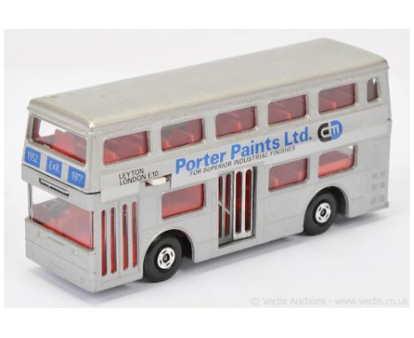 Matchbox Super Kings K15 Daimler Fleetline Londoner Bus CODE 1 FACTORY PROMOTIONAL ISSUE "Porter Paints Ltd" - metallic silve