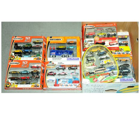 Matchbox Superfast group of recent issue Sets. 5 x various 10-Pack Sets along with 3 x Action Launcher Sets and Car Transport