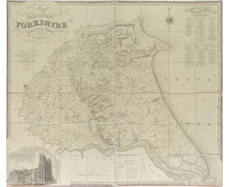 Bryant (A.), Map of the East Riding of Yorkshire from actual survey..., in the years 1827 & 1828, published A. Bryant 1829, l