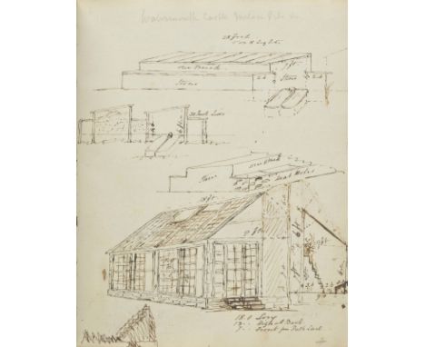 Cabinet-Maker's Notebook. An album of pen and pencil sketches, circa 1830,  35 pp. with some blanks, paper watermarked 1811, 