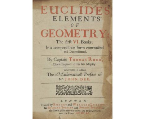 Euclid. Euclides Elements of Geometry: The First VI Books: In a Compendious Form Contracted and Demonstrated by Captain Thoma