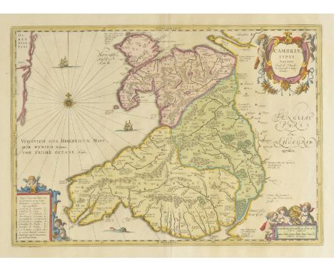 Wales Mercator (Gerard & Jansson Jan), Cambriae Typus auctore Humfredo Lhuydo Denbigiense Cambro Britanno, [1647 or later], e