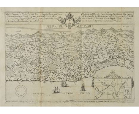 Santa Maria (Giuseppe di). Prima Speditione all' Indie Orientali, 1st edition, Rome, 1666, half title, folding engraved map a