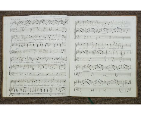 Music Manuscripts. A manuscript book compiled by Thomas Pike, 1789,  276pp. of musical notation and lyrics for twenty-eight h