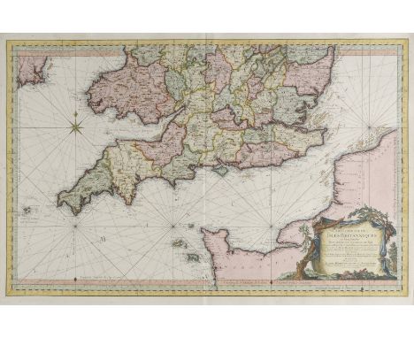 England & Wales. Bellin (Jacques Nicolas), Carte R‚duite des Isles Britanniques en cinq feuilles..., Premiere Feuille [togeth