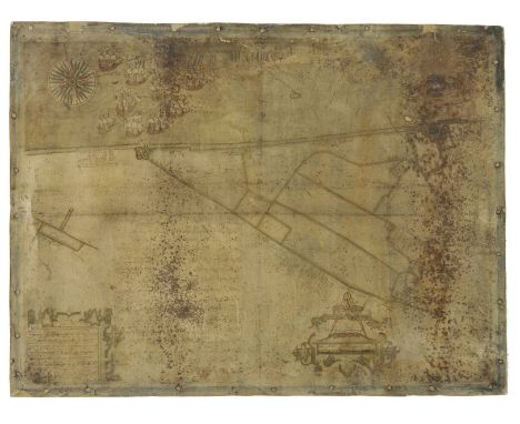 Estate Plan.  A Map & Description of the Manor of Walmer lyinge in East Kente with one Tenement one Parte of Marsh and 16 Pee