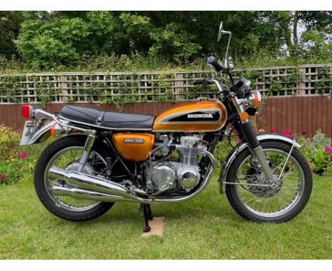 Very smart CB550 K1 from a long-term restoration and correctly finished in Flake Sunrise Orange.Developed from the CB500 Four