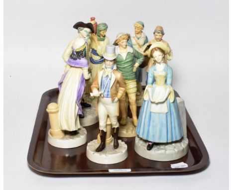 A set of eight Royal Worcester figures from the Hadley collection