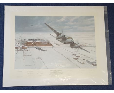 Ww2. 18 Signed Operation Jericho-The Jailbreakers Colour Print By Gerald Coulson. Limited Edition 611 Of 850. Signed In Penci