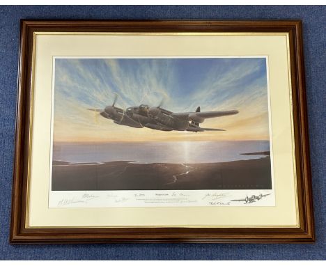 WW2. 9 Signed MA Kinnear Colour Print Titled Mosquito Coast. Limited Edition 91 of 500. Signed in Pencil by John Cunningham, 