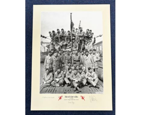 WW2. Erich Topp and 2 other Signed Red Devils (U-552) Black and White Print. Limited Edition 58 of 750. Measures 23.5 x 17.5 