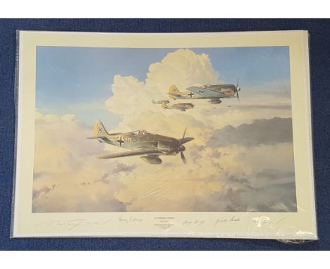 WW2. Five Signed Robert Taylor Colour Print Titled Gathering Storm. Limited Edition 147 of 1250. Signed in Pencil by The Arti