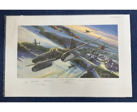 WW2. Seven Signed Robert Bailey Colour Print Titled Dawn Intrusion. Limited Edition 23 of 50. Signed in Pencil by Oberleutnan