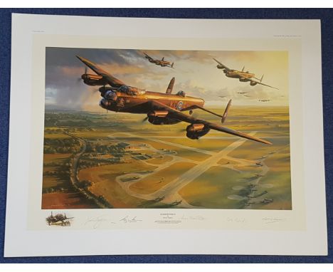 WW2. 5 Signed Bomber Force Colour Print by Nicolas Trudgian. Signed in pencil by Group Captain Roy D. Max, Squadron Leader Ma