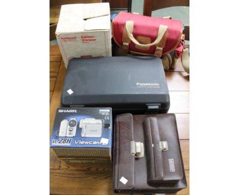 A selection of video recording equipment, various, Hitachi, Sharp, Panasonic, VHS C recorder in case, etc