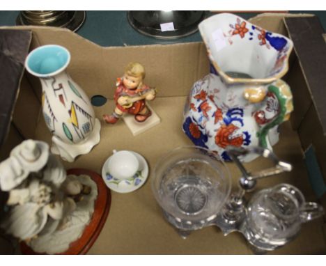 A Masons ironstone jug, decorated in the Imari palette with serpent handle, together with Beswick vase, miniature cup &amp; s