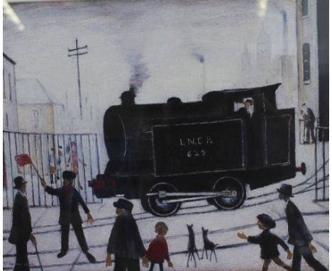 A Lowry print, The Level Crossing, signed and dated 1946