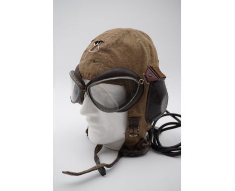 A Luftwaffe LKpS-101 flying helmet and goggles