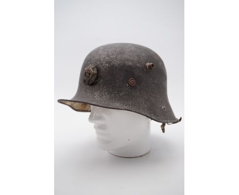 An Irish Defence Forces Vickers-manufactured steel helmet