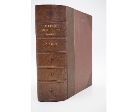 Charles Dickens, "Master Humphrey's Clock", Chapman and Hall, 1840, first edition in book form, three volumes in old half cal