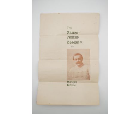 Rudyard Kipling, "The Absent-minded Beggar", Daily Mail Publishing Co. 1899, first edition, single sheet folded as six pages,