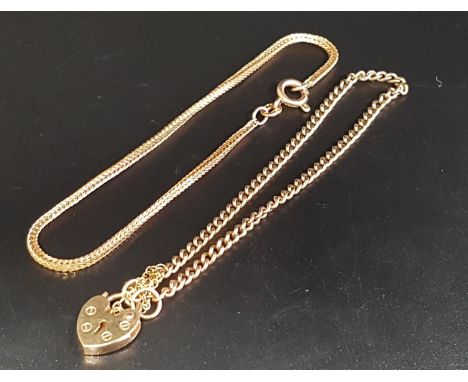 NINE CARAT GOLD FIVE BAR GATE LINK BRACELETwith heart padlock clasp and safety chain, approximately 11.8 grams 