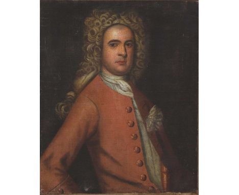 Circle of Michael DahlPortrait of a gentleman, half length, in a red coatoil on canvas76 x 63cm, unframedThe painting is exec