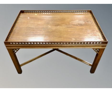 A mahogany Chippendale style coffee table 
