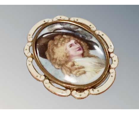 An old miniature portrait brooch