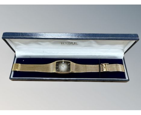 A vintage Gentleman's square faced 347000 Accurist watch with 'Tiger eye' dial 