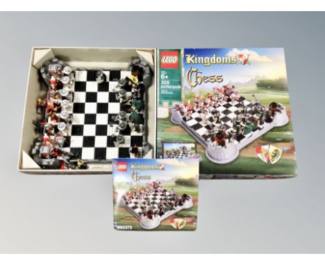 A Lego Kingdoms chess set, boxed.