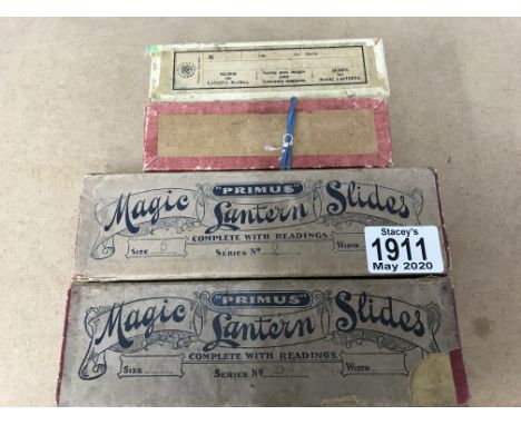 4 boxes of Magic lantern slides.