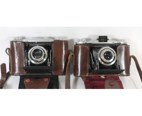 Vintage Cameras - Two ensign Selfix 12:20 camerasIn brown leather cases. (2)CONDITION REPORTappear to open and shut as normal