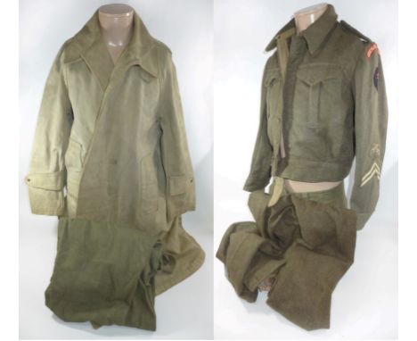 A battle tunic and trousers badged to a Lance Corporal in the Grenadier Guards combined operation PT Instructor, mid 20th Cen